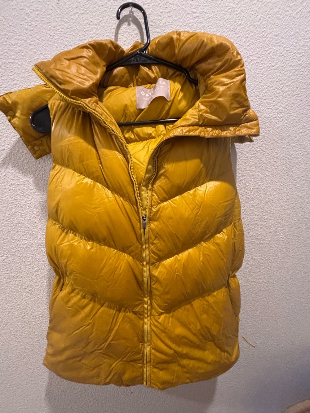 Athleta Mustard Yellow Quilted Puffer Vest